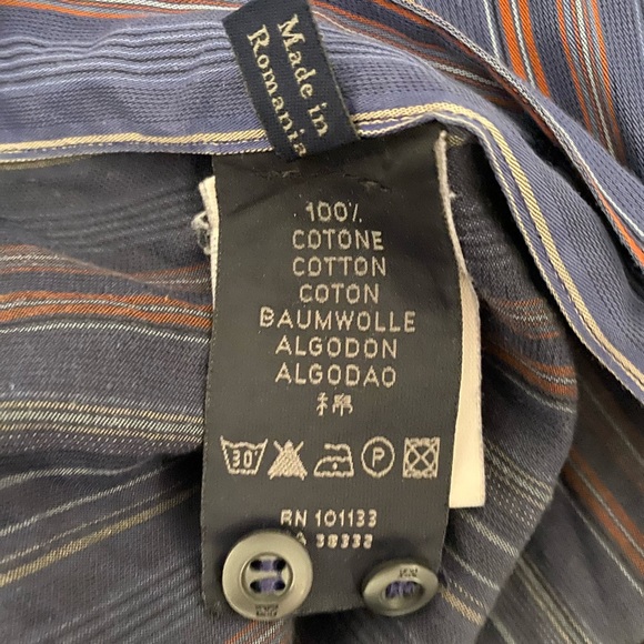 ZEGNA SPORT Men’s Striped Button Down Shirt Sz M - Picture 4 of 7